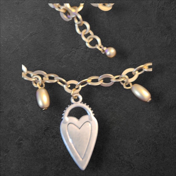 Chico's Matte Gold Tone‎ Charm Necklace Heart Star Bumblebee - Picture 5 of 8